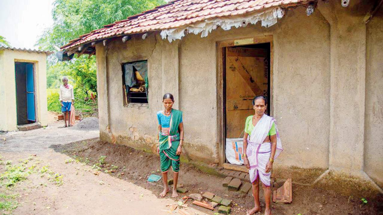 Project Rise constructed toilets next to the tribal houses in Bhotal Pada