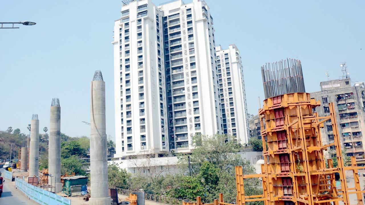 Under-construction Metro Line 6 in Jogeshwari. File Pic/Satej Shinde