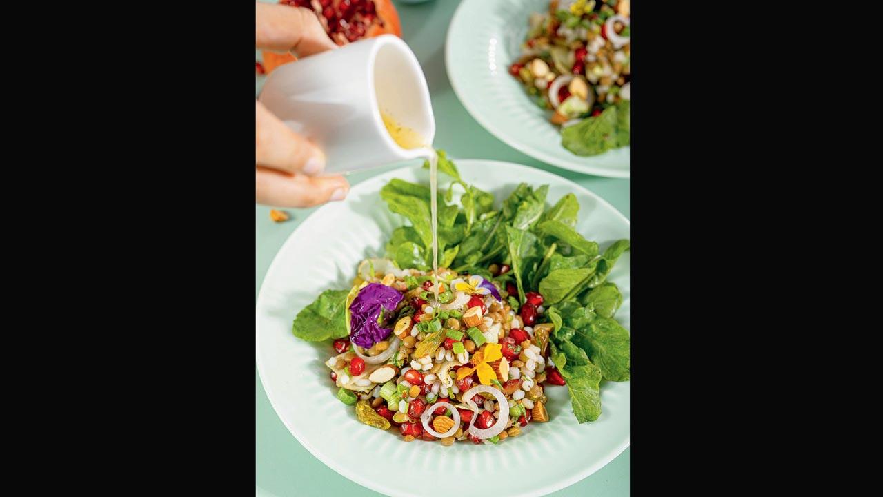 French lentil and celery salad