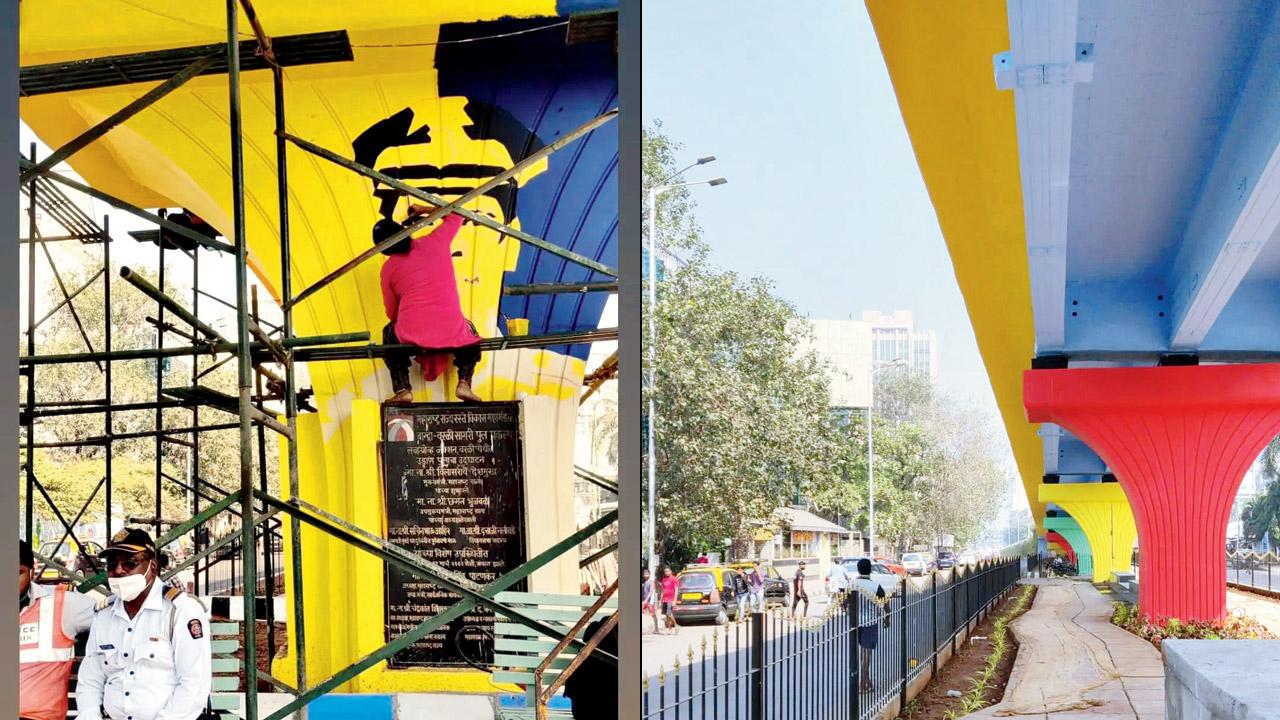 Scenes from the ongoing project. Pic Courtesy/Aravani Art Project