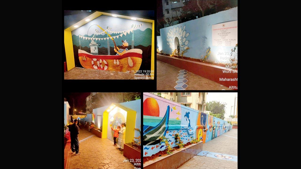 A montage of the pathway after the facelift