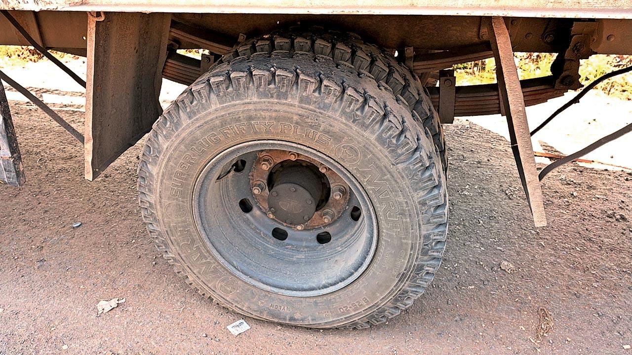 The wheel that Inspector Pramod Badakh shot at