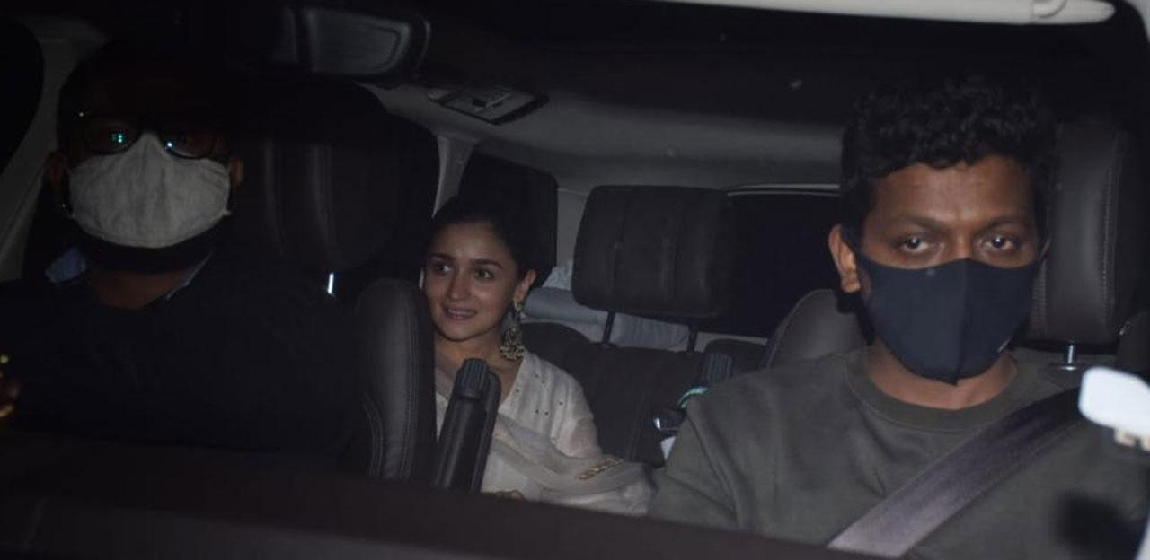 Alia Bhatt was all smiles and stylish in her traditional avatar as she arrived for the screening of her film Gangubai Kathiawadi. It's releasing in cinemas tomorrow on February 25. The drama is directed by Sanjay Leela Bhansali. 