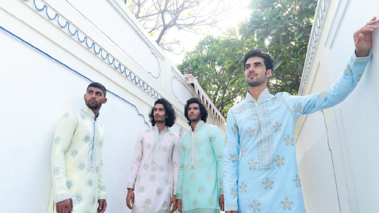 Manish Malhotra | Kurta designs, Indian men fashion, Indian wedding suits  men