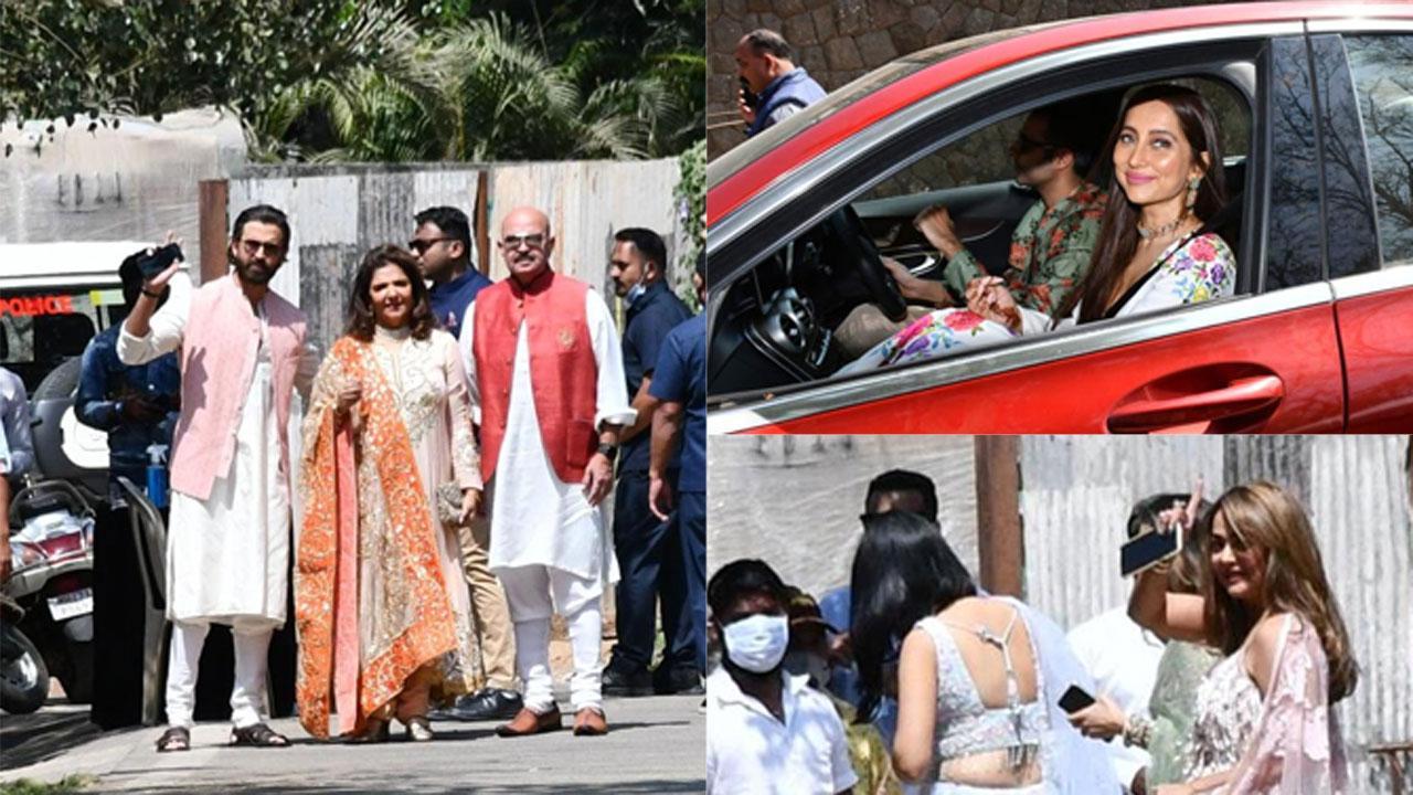 Hrithik Roshan, Anusha Dandekar, Amrita Arora arrive for Farhan Akhtar and Shibani Dandekar's wedding
