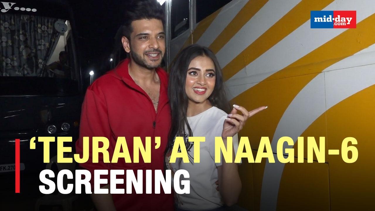 Tejasswi Prakash And Karan Kundrra With Major Couple Goals At Naagin-6 Screening
