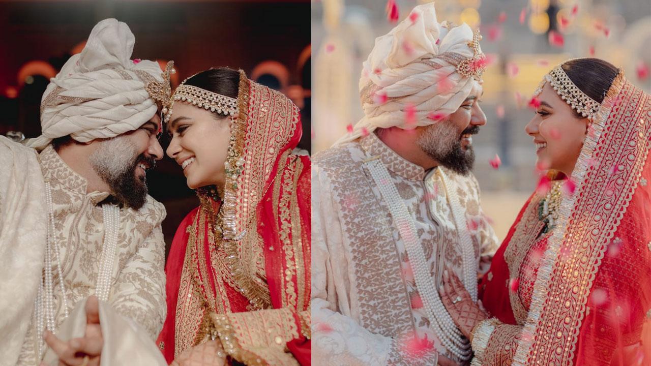 Luv Ranjan and Alisha Vaid pose as groom and bride in first wedding pictures