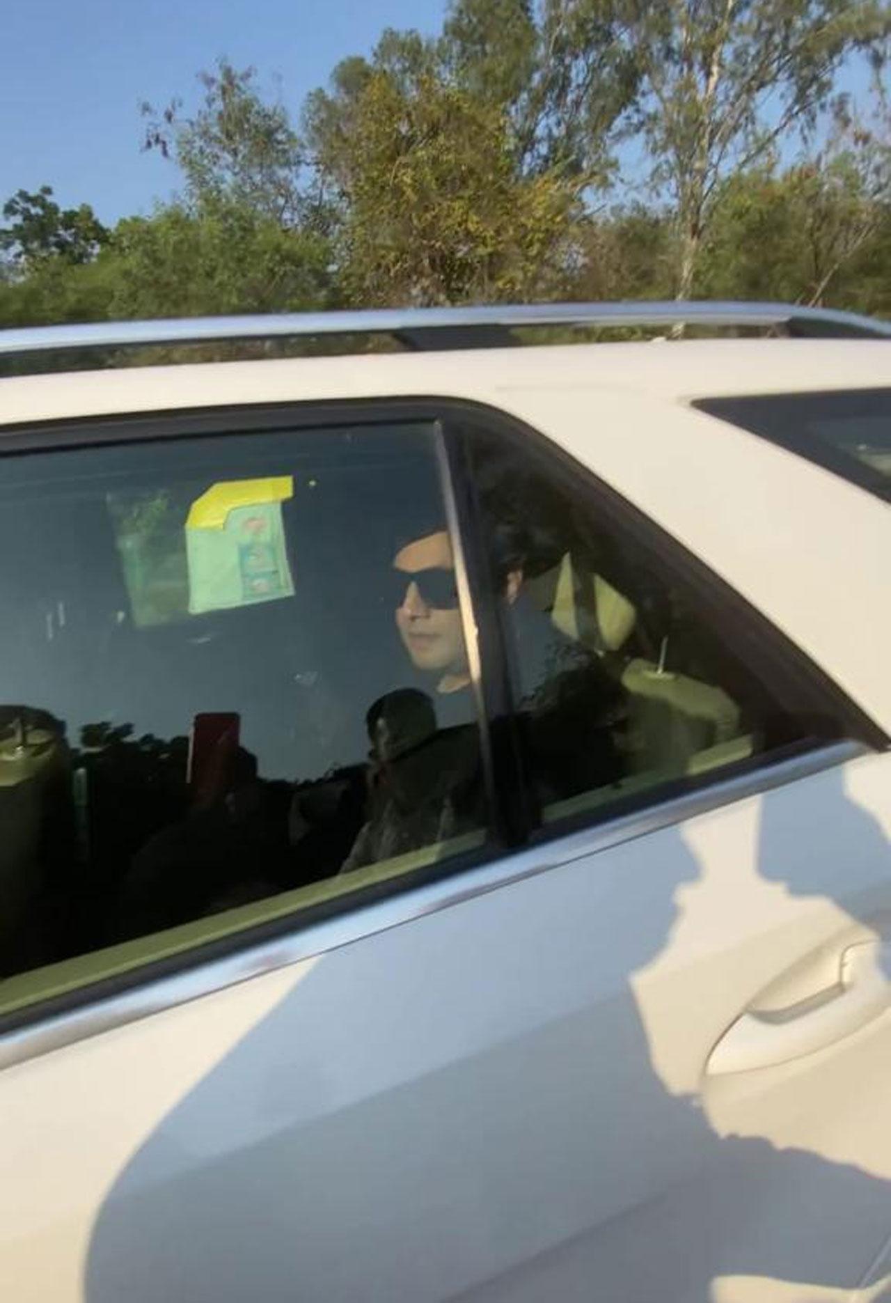 In the same car giving him company was Varun Sharma of Fukrey fame. He’s also known for films like Chhichhore and Roohi.
 