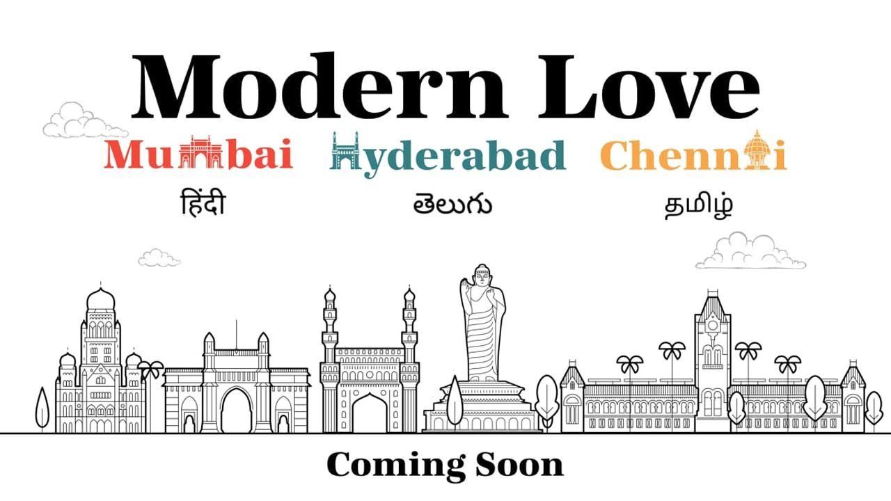 The series, titled 'Modern Love: Mumbai', 'Modern Love: Chennai' and 'Modern Love: Hyderabad', will feature adaptations of stories from the eponymous column. Read full story here