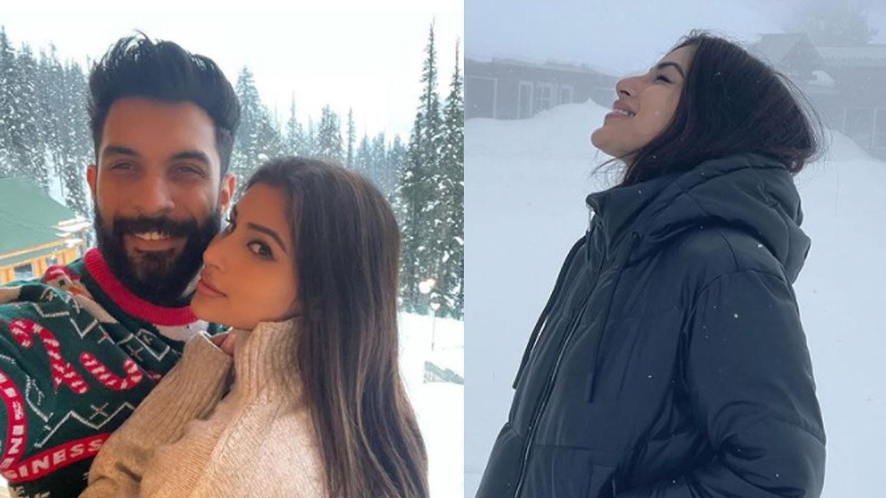 Actor Mouni Roy and her husband Suraj Nambiar are giving major couple goals with their honeymoon pictures in Kashmir. Taking to Instagram, Mouni dropped a series of images from her romantic vacation amidst the snow-capped mountains, pine trees, and scenic views. Click here to see full gallery