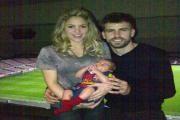Gerard Pique posted this picture of himself and Shakira with their newborn son at the Camp Nou. He wrote, 