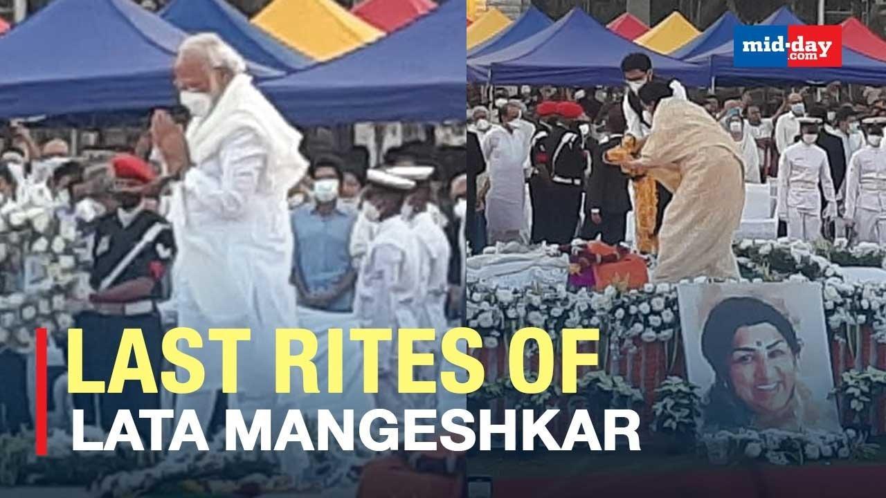 PM Modi, Raj Thackeray And Others Attend Last Rites Of Lata Mangeshkar