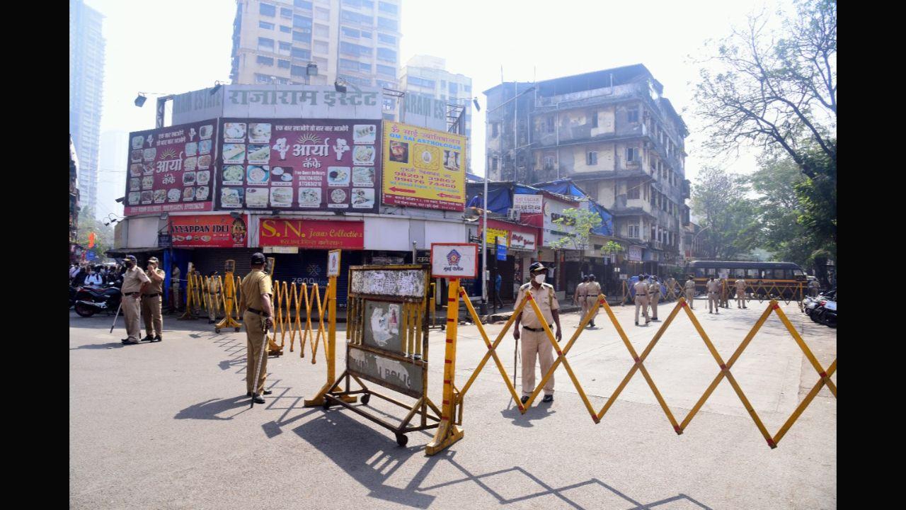 Mumbai Police were present at the site and barricaded the area