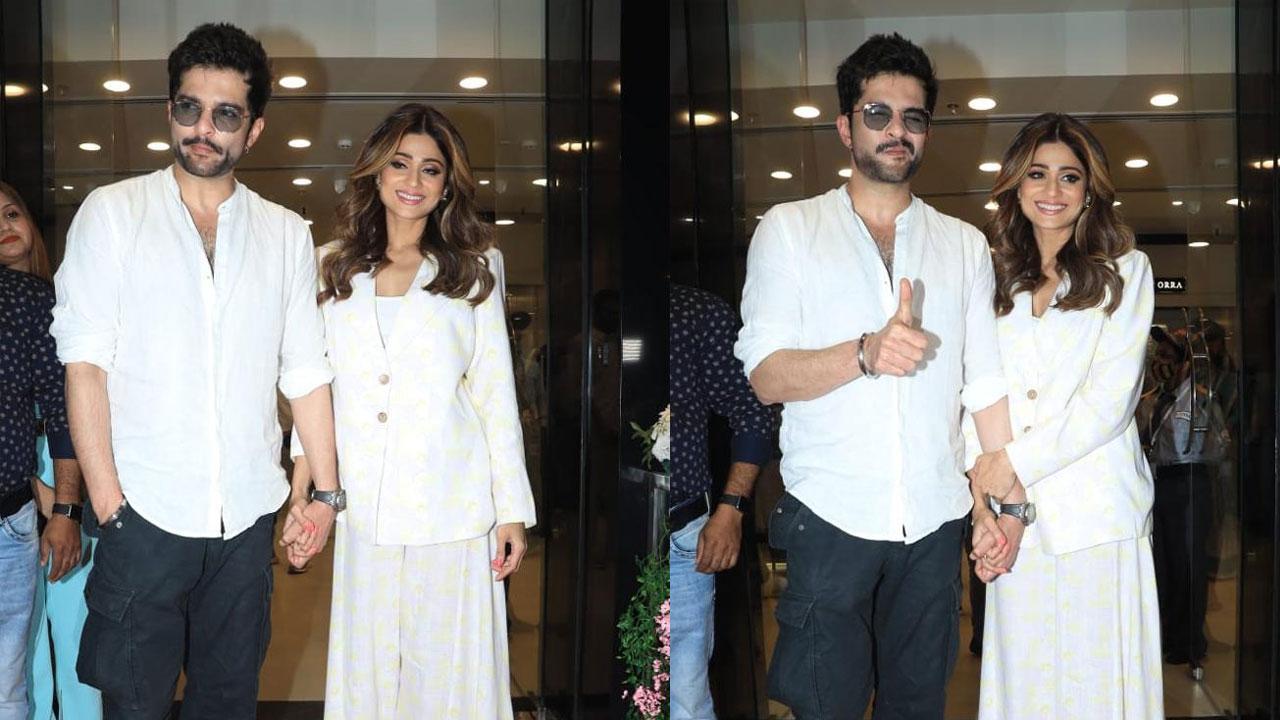 Shamita Shetty and Raqesh Bapat twin in white as they are spotted together