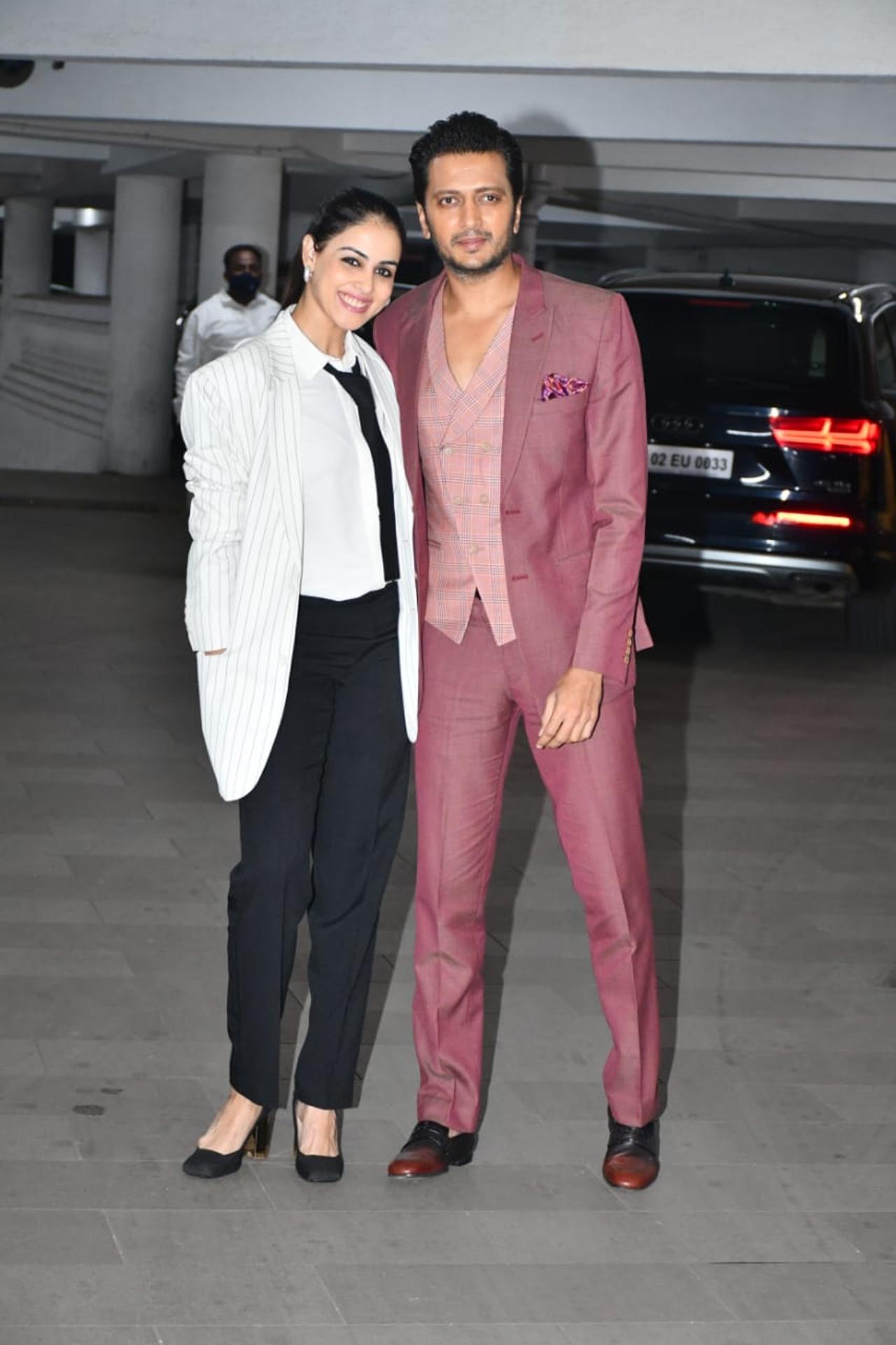 Genelia and Riteish Deshmukh suited up for the occasion, and we are truly loving the bossy vibes by the Bollywood actress.