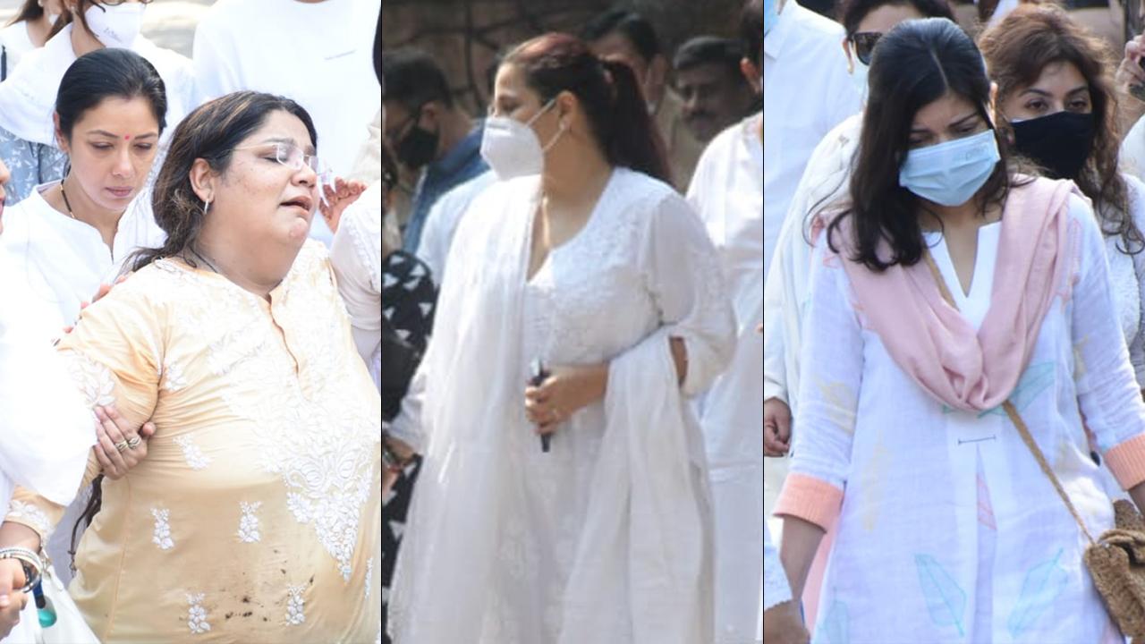 Rupali Ganguly, Vidya Balan, Alka Yagnik bid adieu to 'Disco King'
As legendary singer-composer Bappi Lahiri passed away, his children Rema Lahiri and Bappa Lahiri, son-in-law Govind Bansal and grandson Swastik Bansal, along with their close family and friends were present at the last rites ceremony that took place on Thursday at 9 am. (All photos/Yogen Shah)