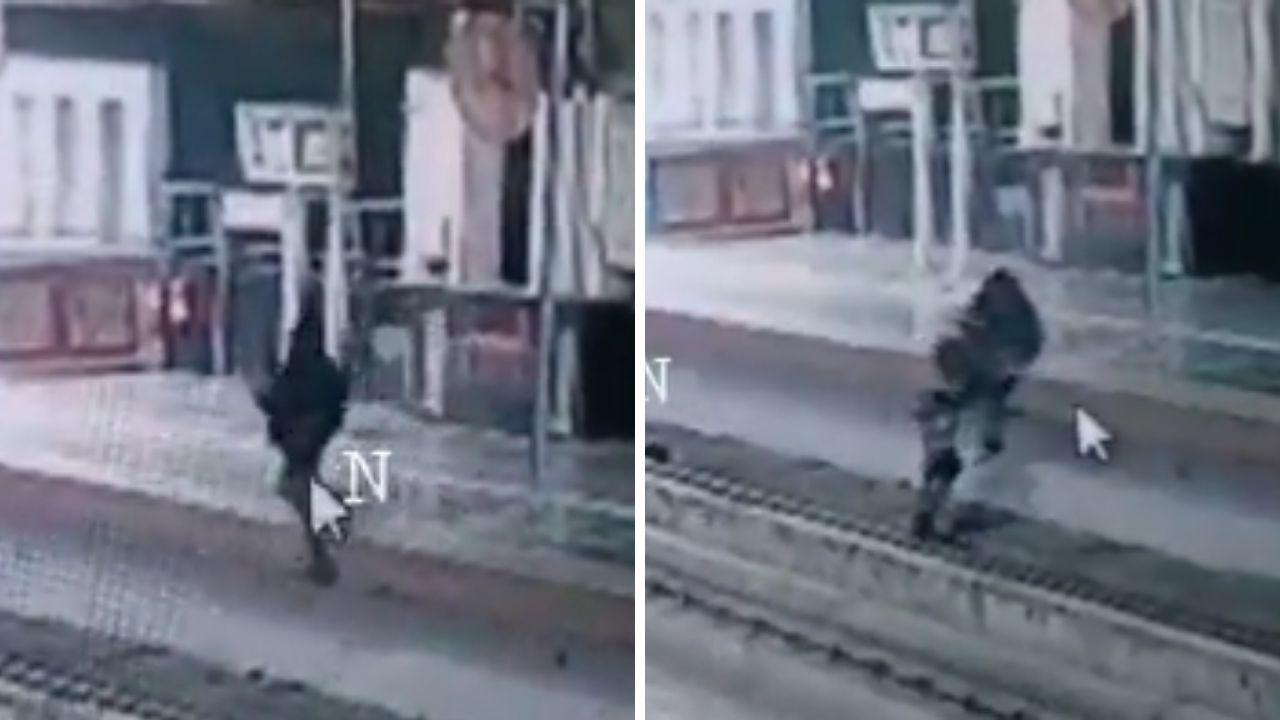 Video: Distracted by his phone, man falls on Delhi metro track