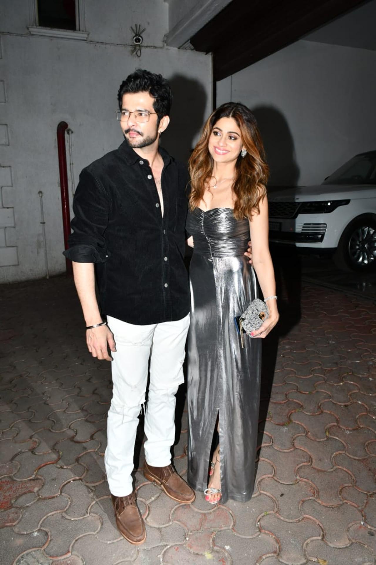 Raqesh Bapat showed off his uber-cool side in white pants and a black shirt. The duo has been grabbing eyeballs for their social media PDA, and now, when the media caught now, on the lens.