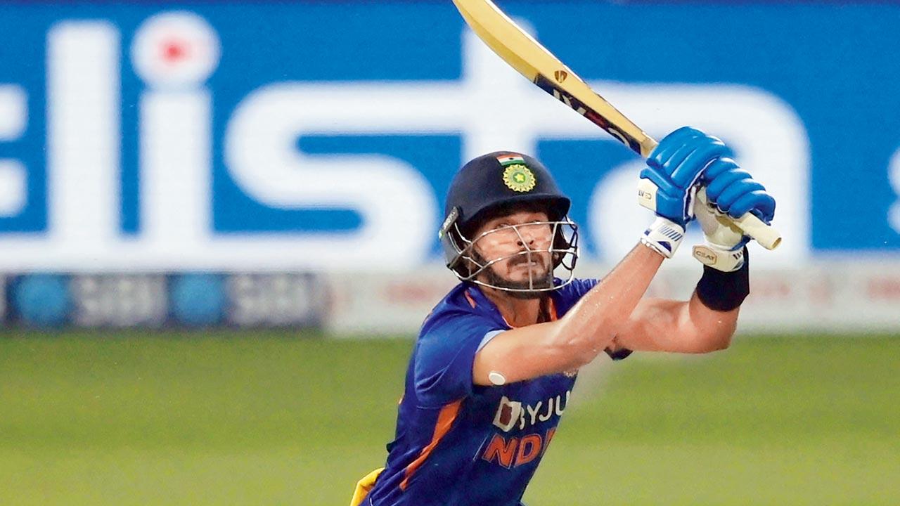 Shreyas Iyer during his unbeaten 57 yesterday