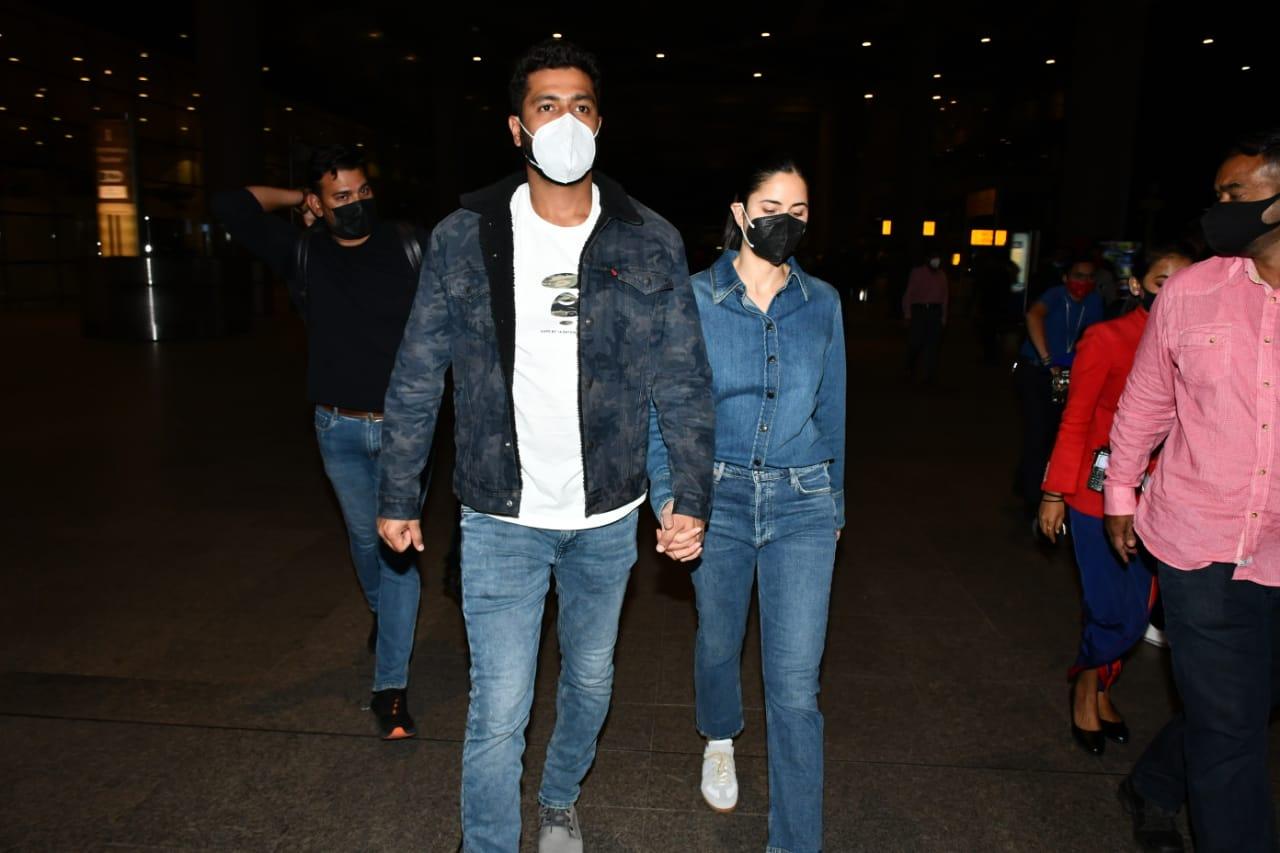 Reportedly, Katrina and Vicky, who got married in December 2021, were in London before arriving at the bay today.
