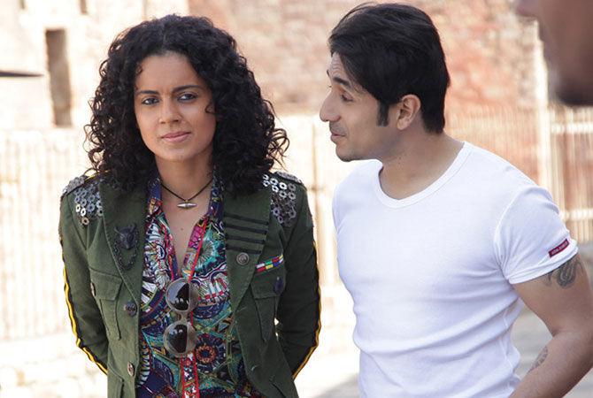 2014: Kangana played Alka Singh, an aggressive politician with a criminal record, in the black comedy Revolver Rani opposite Vir Das. The film got a mixed response, but Kangana's performance was well received.