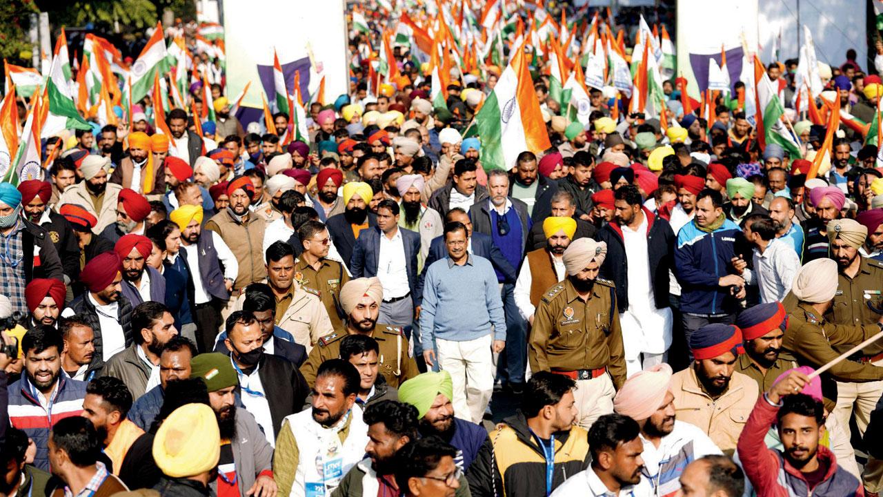 An AAP event in Patiala of poll-bound Punjab, on Dec 31