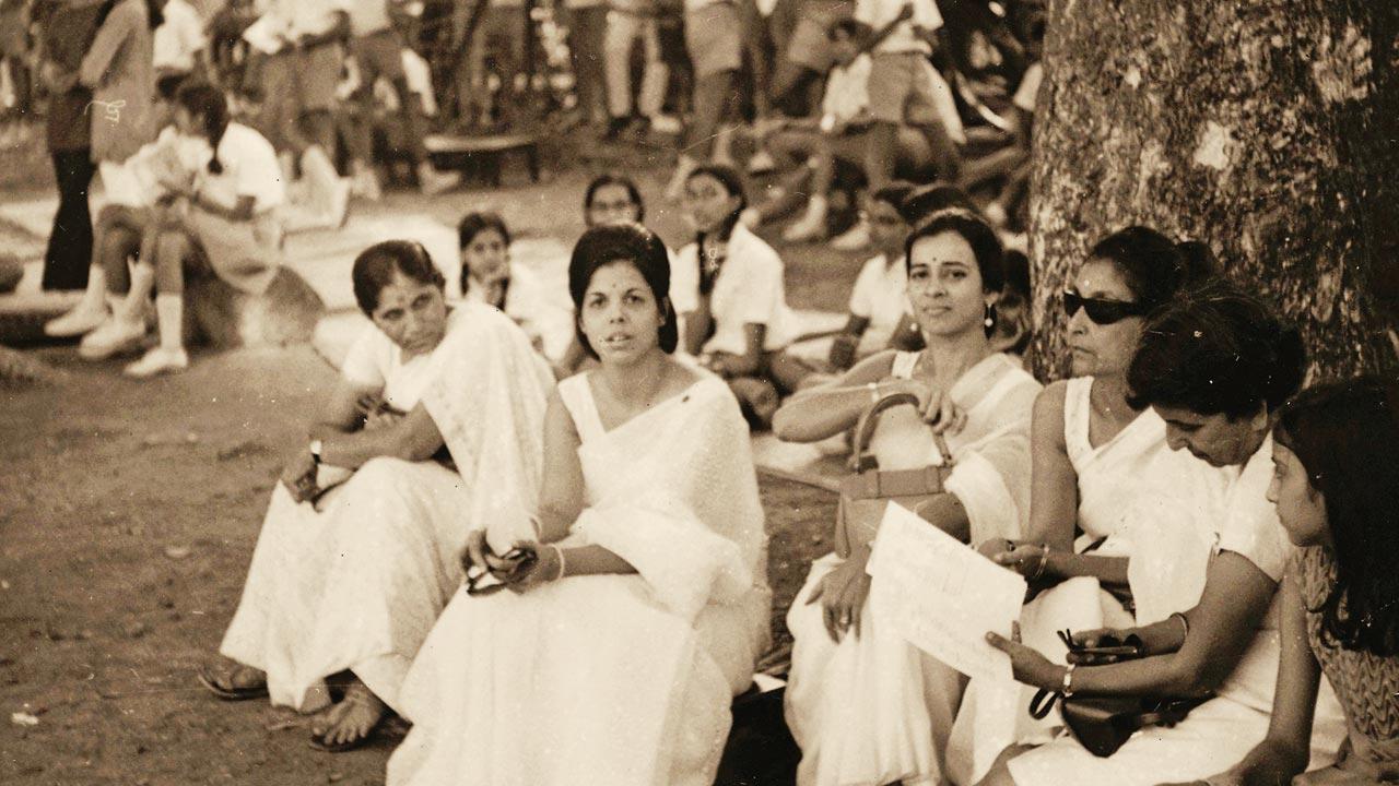 Counsellor Zareen Jathar and librarian Raden Vanamali (second-third from left) on Sports Day at Gowalia Tank Maidan