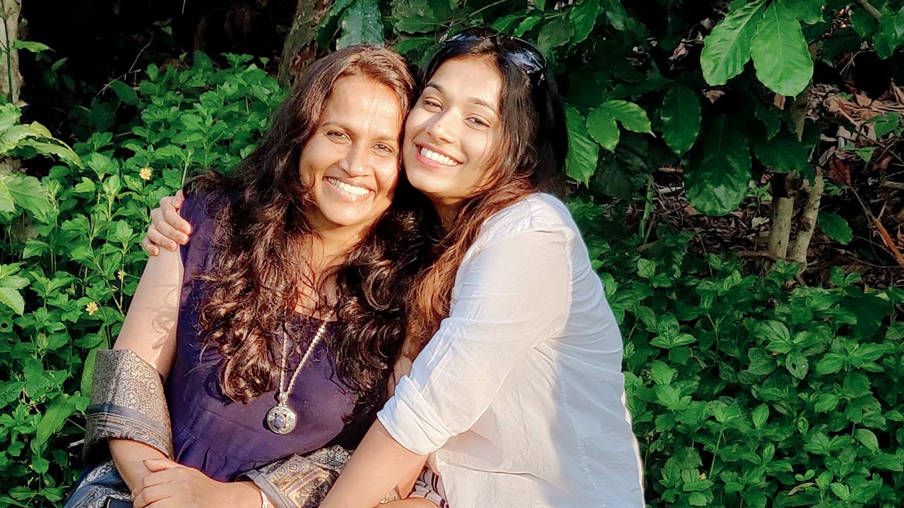 Anitha Ajith with her daughter Christina