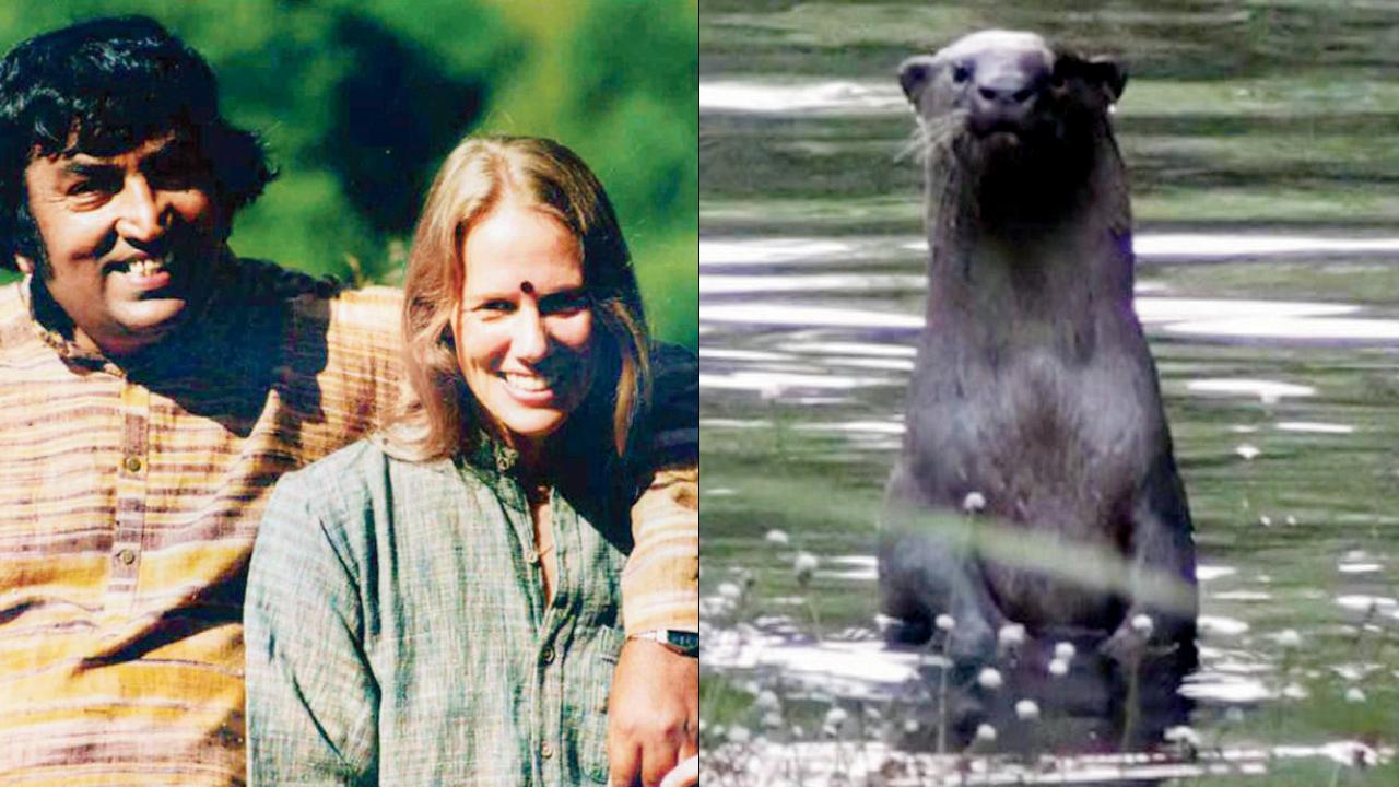 (Left) Pamela and Anil Malhotra; an otter in the sanctuary