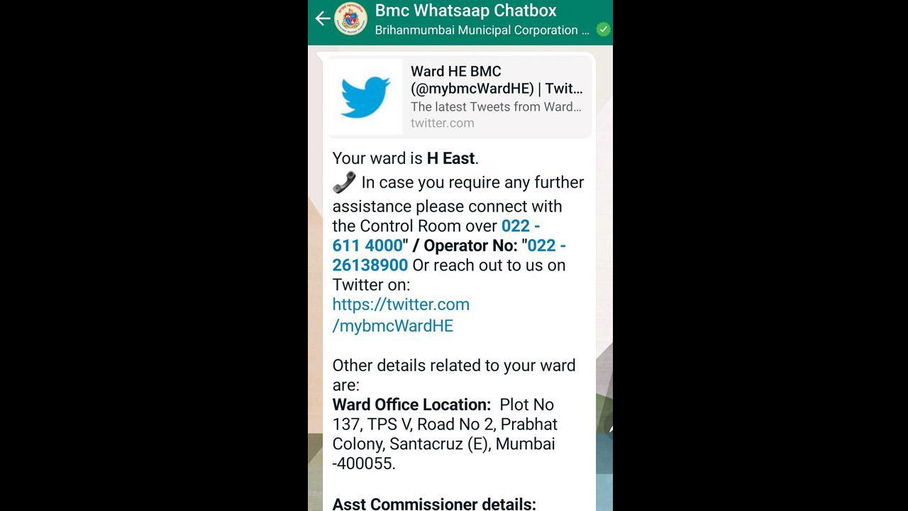 BMC's new WhatsApp chatbot gives out wrong information; fails to impress