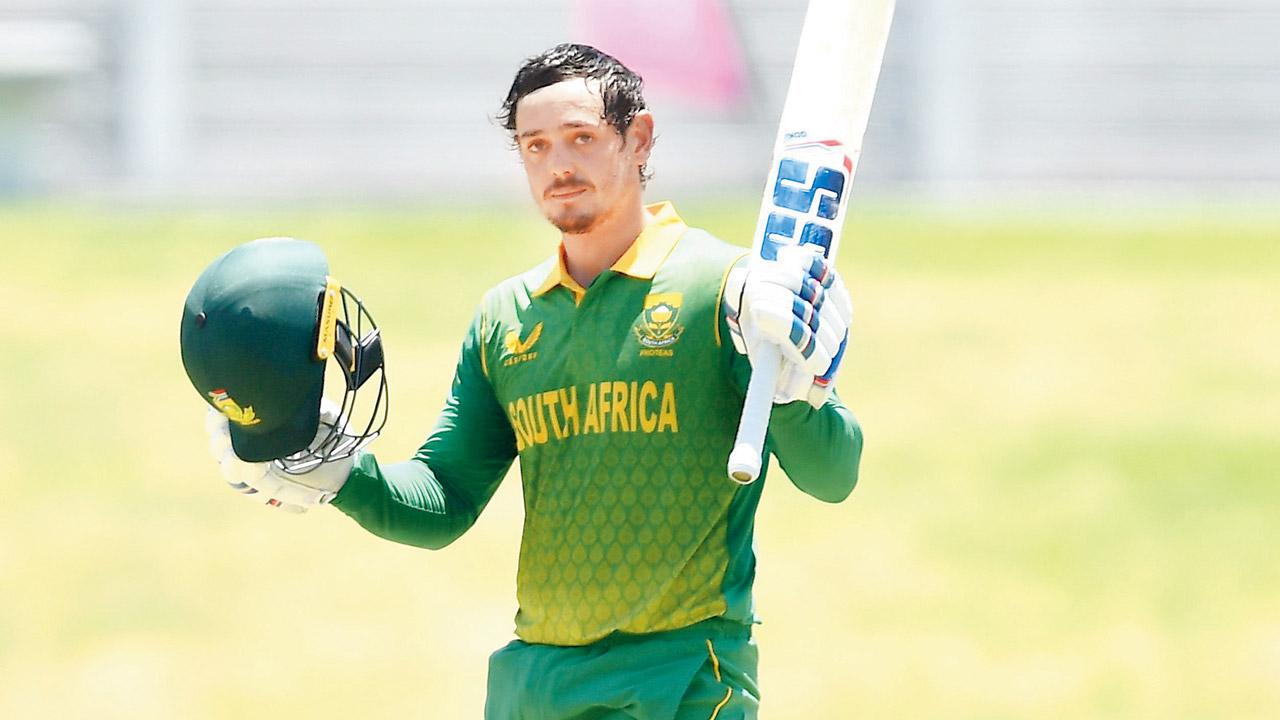 De Kock celebrates his 100