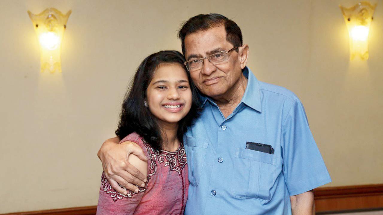 Mumbai paddler Diya with her late grandfather Sudhir Chitale at their Santacruz residence
