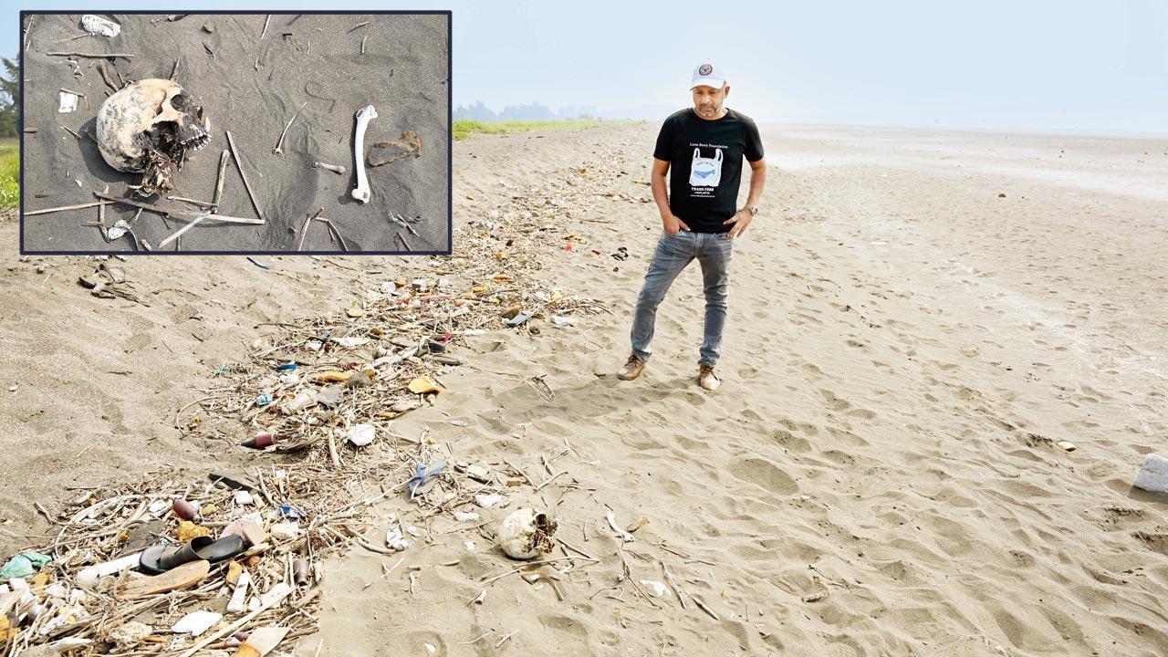 Environmentalist finds skull, bones on Bena beach in Vasai
