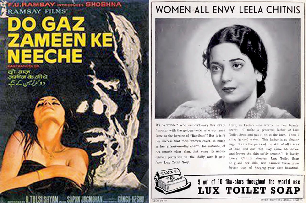 Among the trivia the pocketbook includes are details about Do Gaz Zameen Ke Neeche (1972), purportedly India’s first horror film which kickstarted the Ramsay juggernaut, and Lux soap’s first Indian endorser Leela Chitnis. Pics Courtesy/Diptakirti Chaudhuri