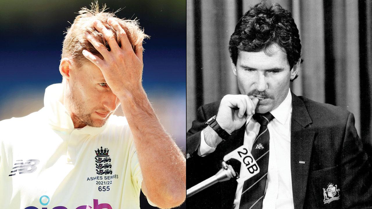 Joe Root and Allan Border