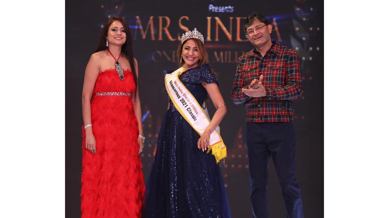 Mrs Sunita Sunil Wadhawan, Wins the Title of Mrs India Maharashtra in Beauty Pageant Mrs India 