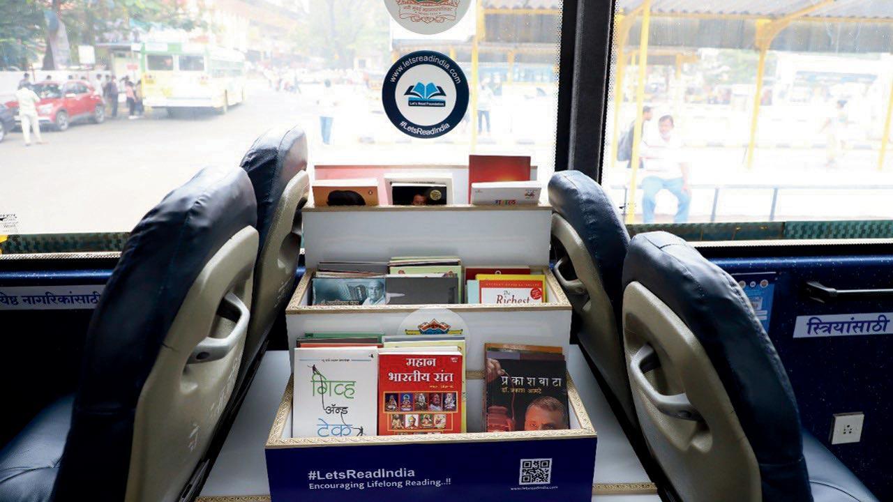 Now, a bookshelf in NMMT buses for commuters to read on the go