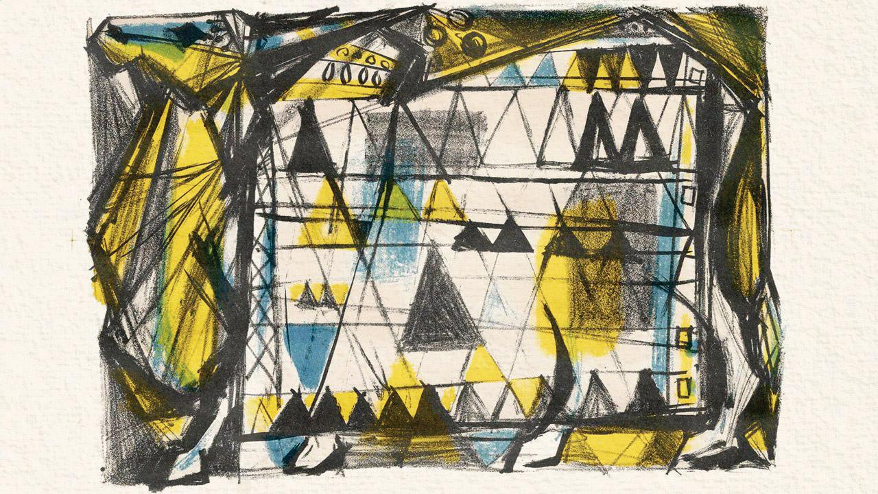 An untitled lithograph in Pinto’s book on Gobhai shows the Nandi bull