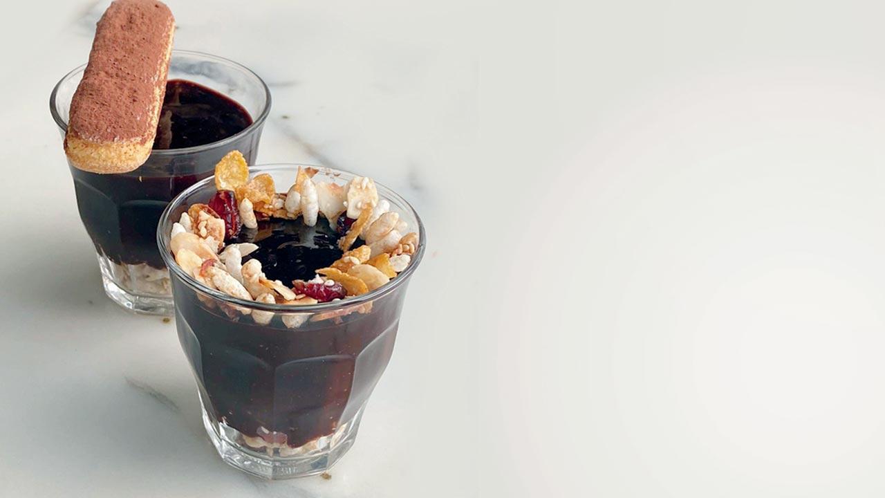 Chocolate and espresso budino