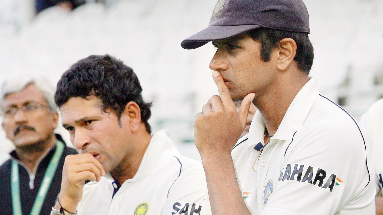India’s captain Rahul Dravid (right) and Sachin Tendulkar after the Cape Town Test loss to South Africa at Newlands on January 6, 2007. Pic/AFP