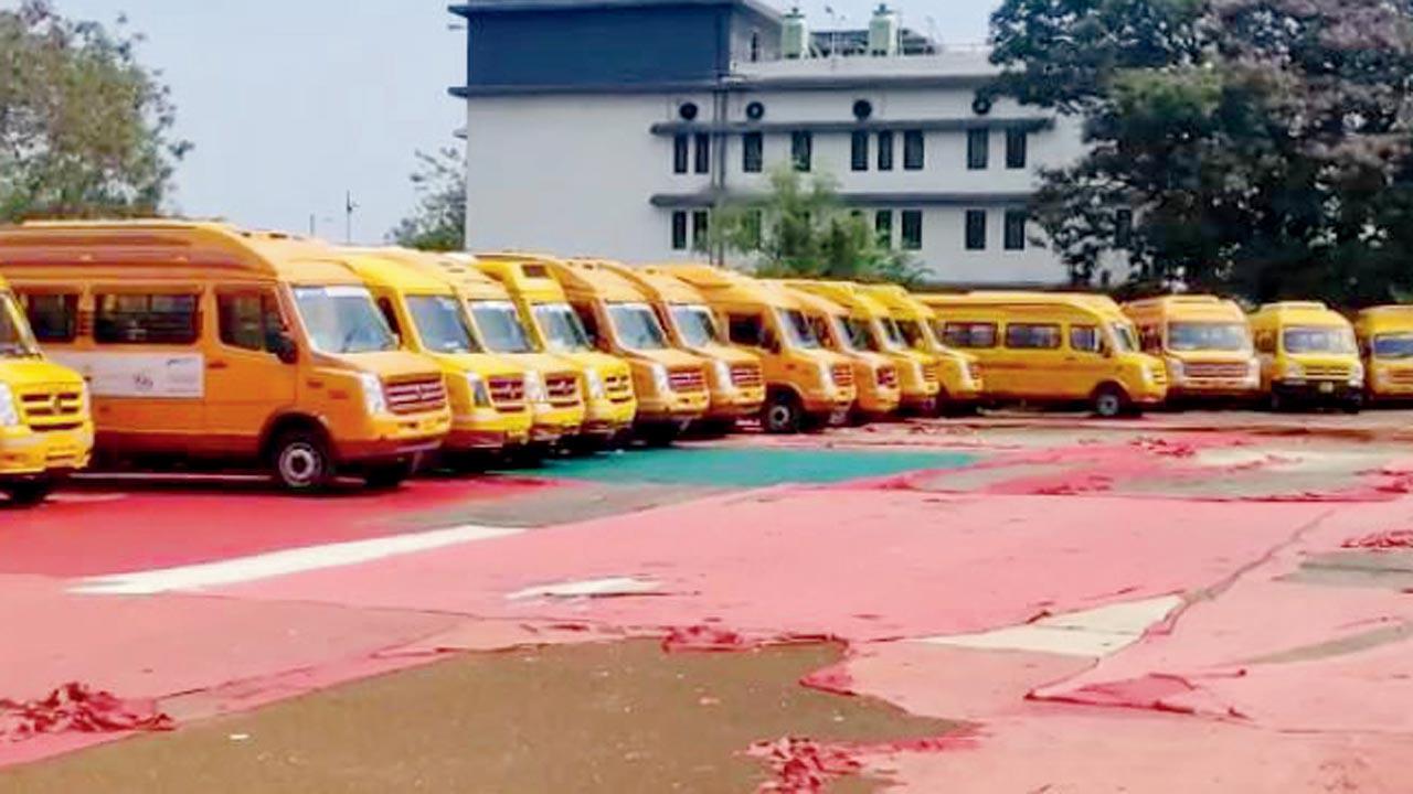 Many school buses have been unused since the pandemic began