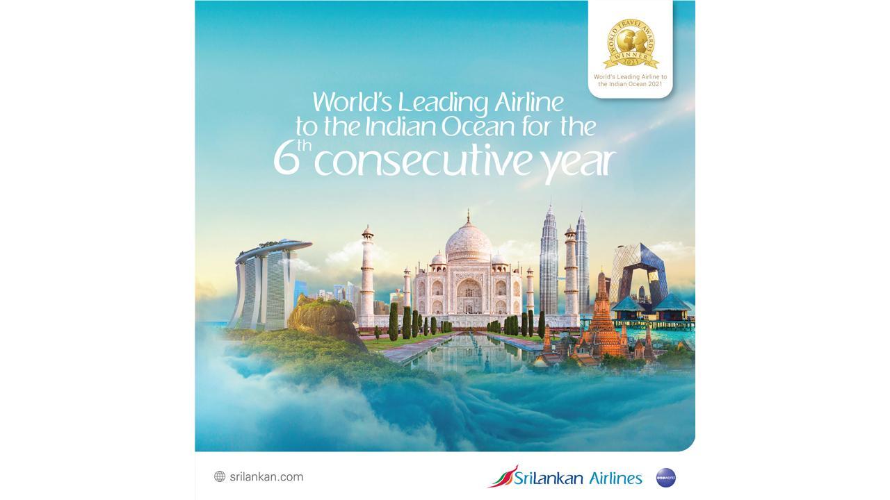 SriLankan Airlines named the ‘World’s Leading Airline to the Indian Ocean’ 