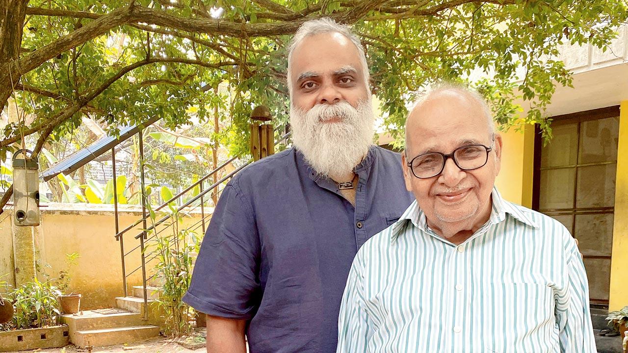 Suresh Eriyat with his father PNK Panicker whose stories of Malayali spirits have inspired his award-winning short film Kandittund!