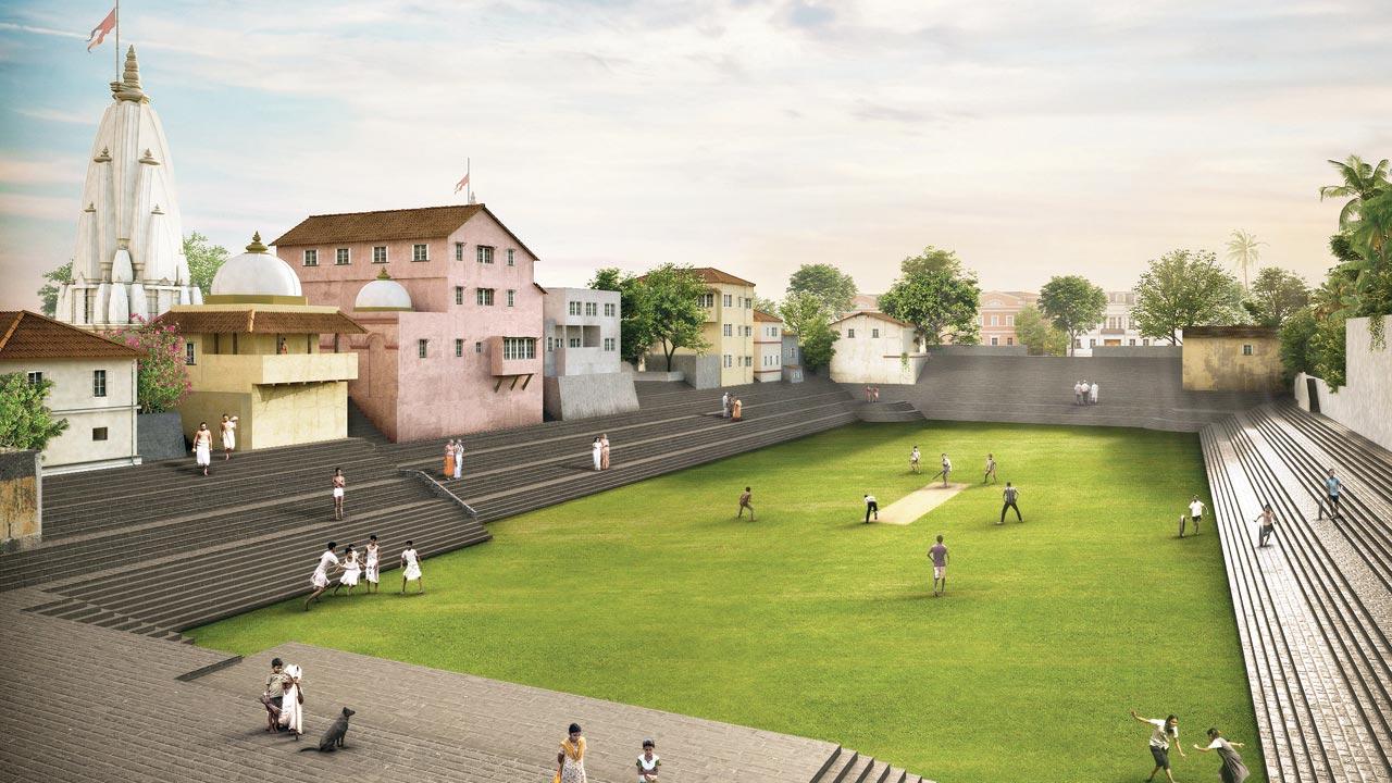 The Bombay Municipal Corporation’s proposal to fill Banganga Tank and transform the sacred waterbody into a children’s park in 1949. Image Courtesy/Speculation by Aniket Umaria