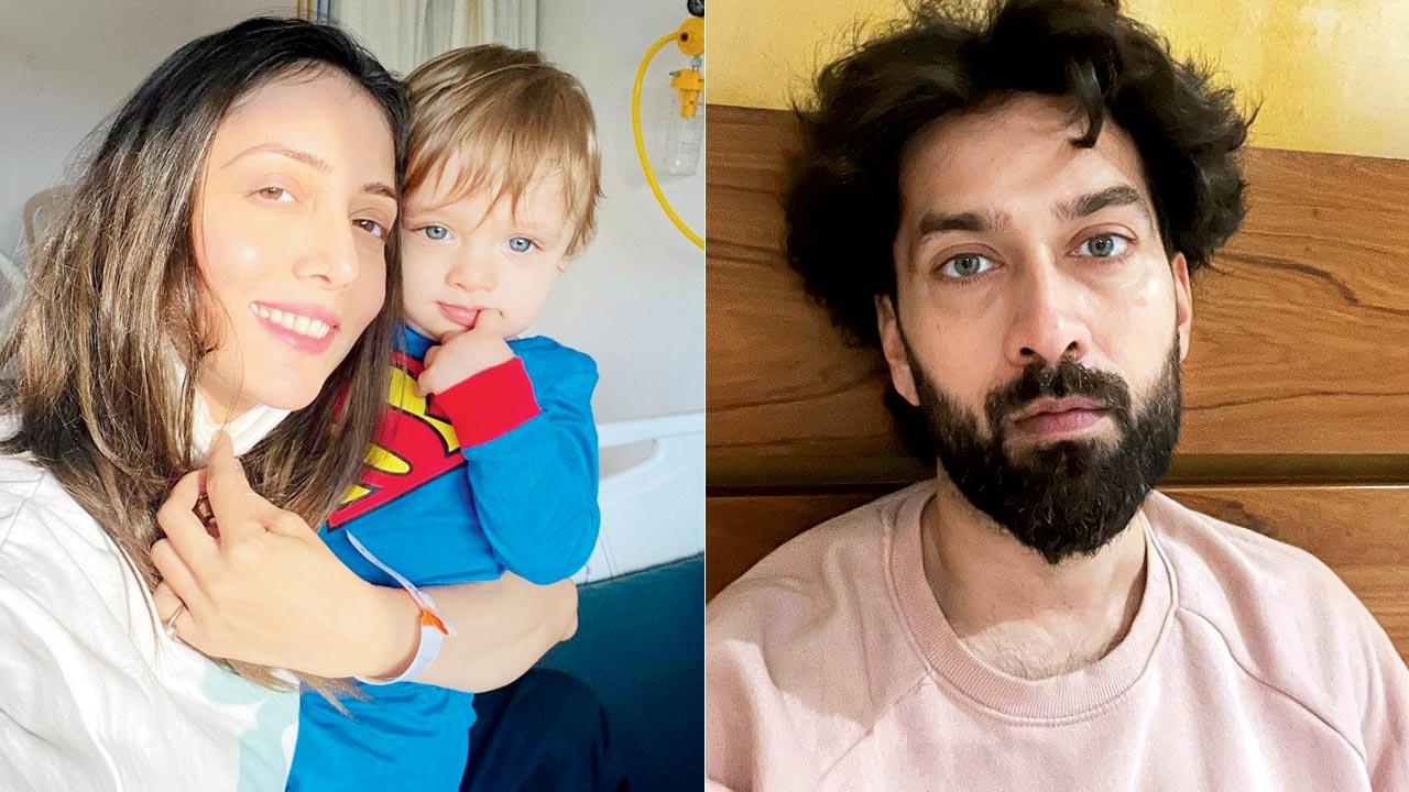 Nakuul Mehta with wife and son