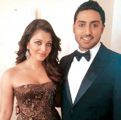 Aishwarya Rai Bachchan and Abhishek Bachchan at an event