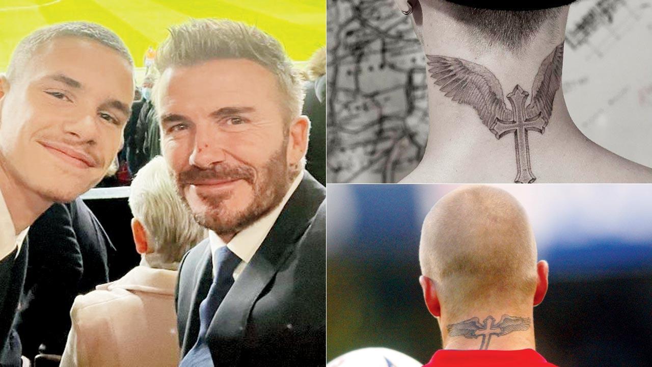 Romeo gets tattoo on back of his neck like football star dad David Beckham