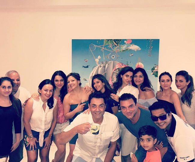 Bobby Deol is also friends with fellow Bollywood actor Sohail Khan and his wife Seema. This picture taken from a party might remind one of the Gupt track, Duniya Haseeno Ka Mela!