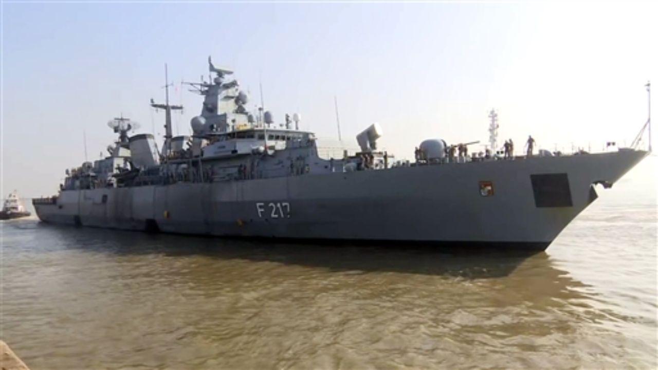 German warship docks in Mumbai; envoy stresses on free sea routes