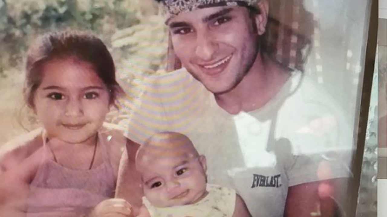 Little Sara Ali Khan, baby Ibrahim with Saif look adorable in throwback picture